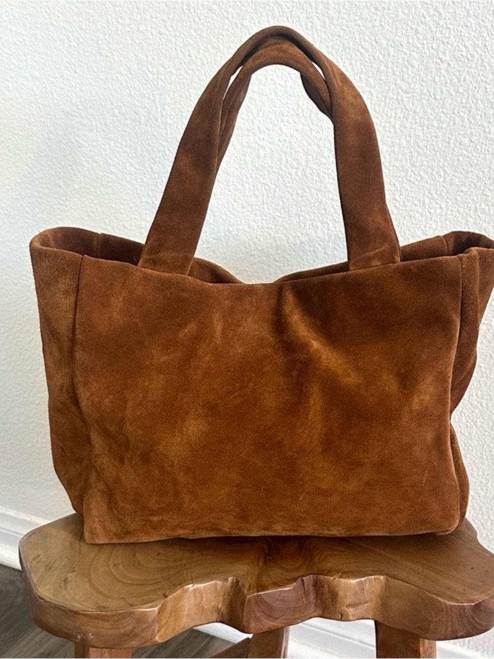 Staud Camel Brown Suede Leather Top Handle or Shoulder Hobo Bag
